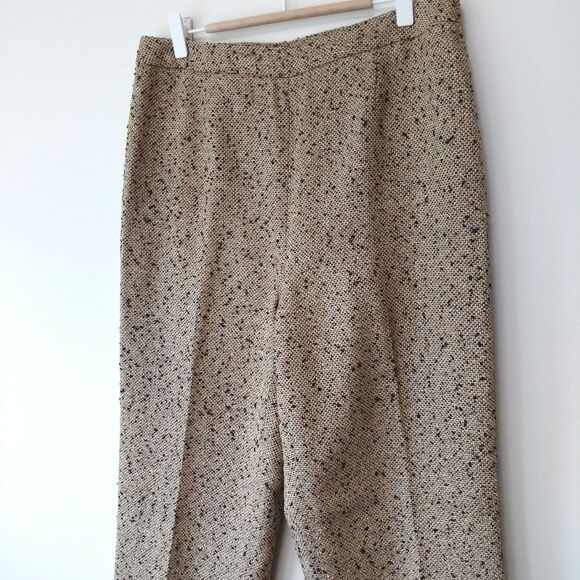 Kasper Sz 10 Silk Blend Boucle Tweed High Waist Pants Office Academia Heritage - Picture 2 of 15